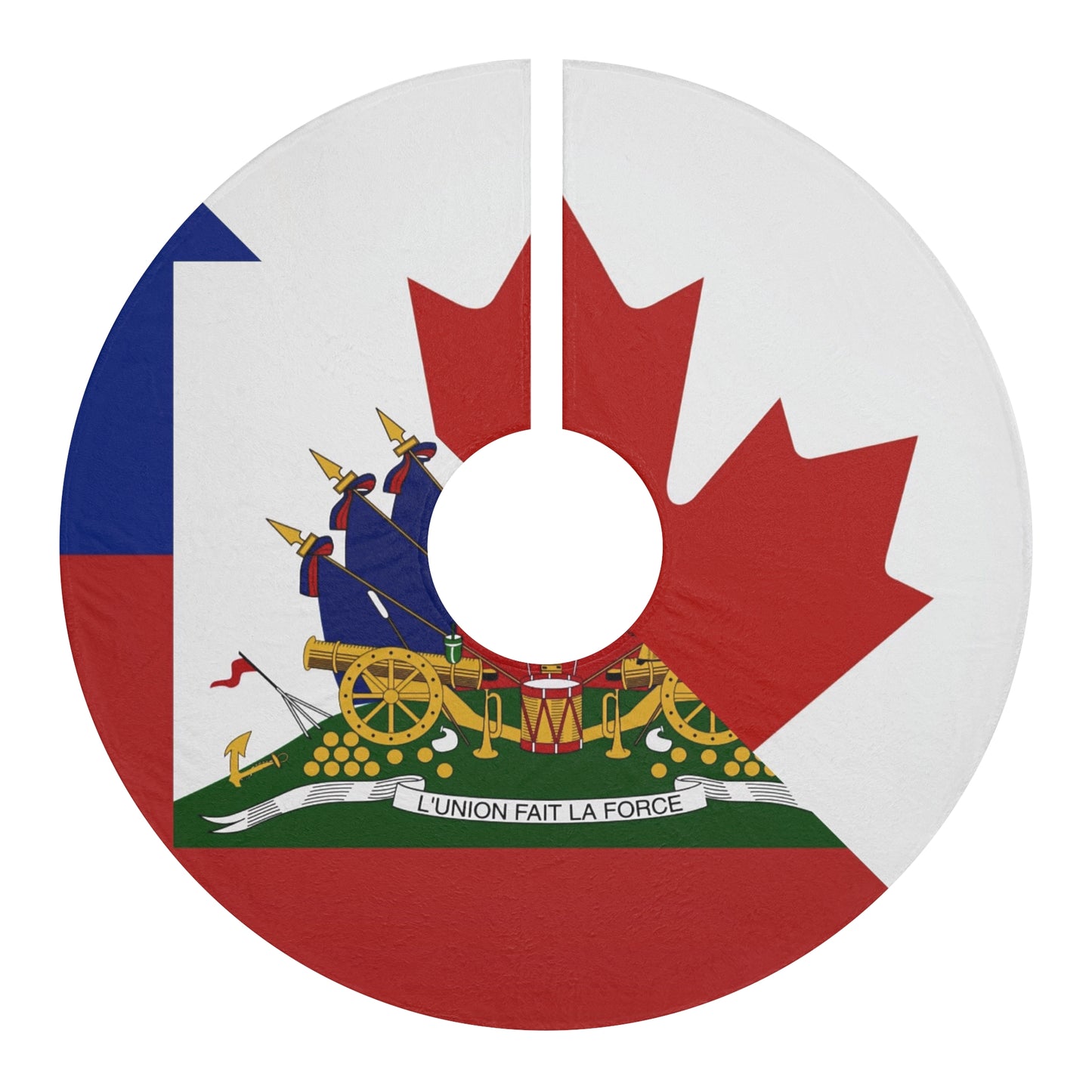 Haitian Canadian Flag | Half Haiti Canada Canadien Christmas Tree Skirt