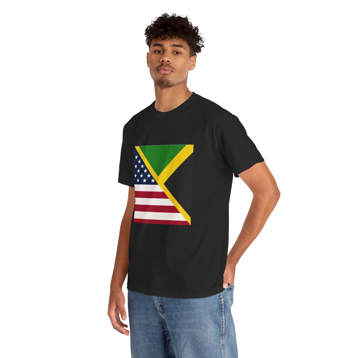 Jamaican American Flag Tee | Half Jamaica USA