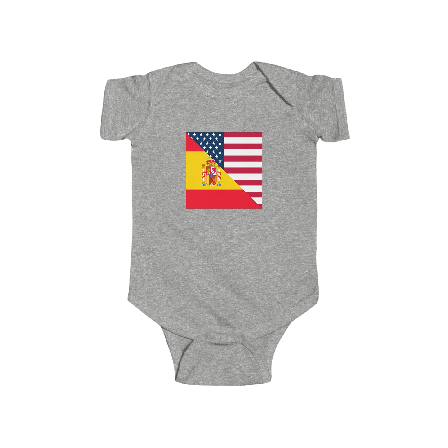 Spanish American Flag Baby Bodysuit | Unisex Spain USA Newborn Boy Girl