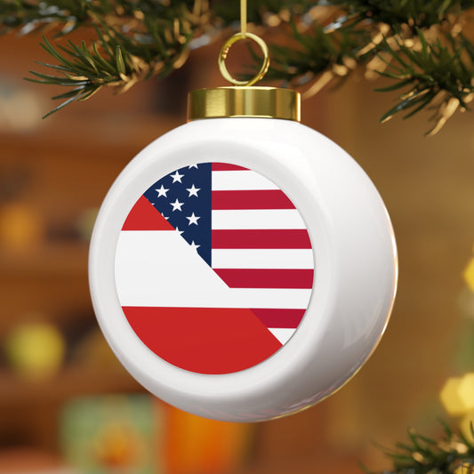 Austrian American Flag Austria USA Christmas Tree Ball Ornament