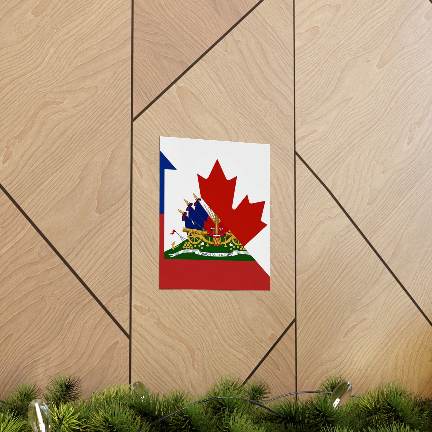 Haitian Canadian Flag | Half Haiti Canada Canadien Premium Matte Poster