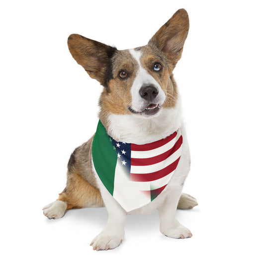 Nigeria America Flag Pet Bandana Collar | USA Nigerian Naija Dog Cat