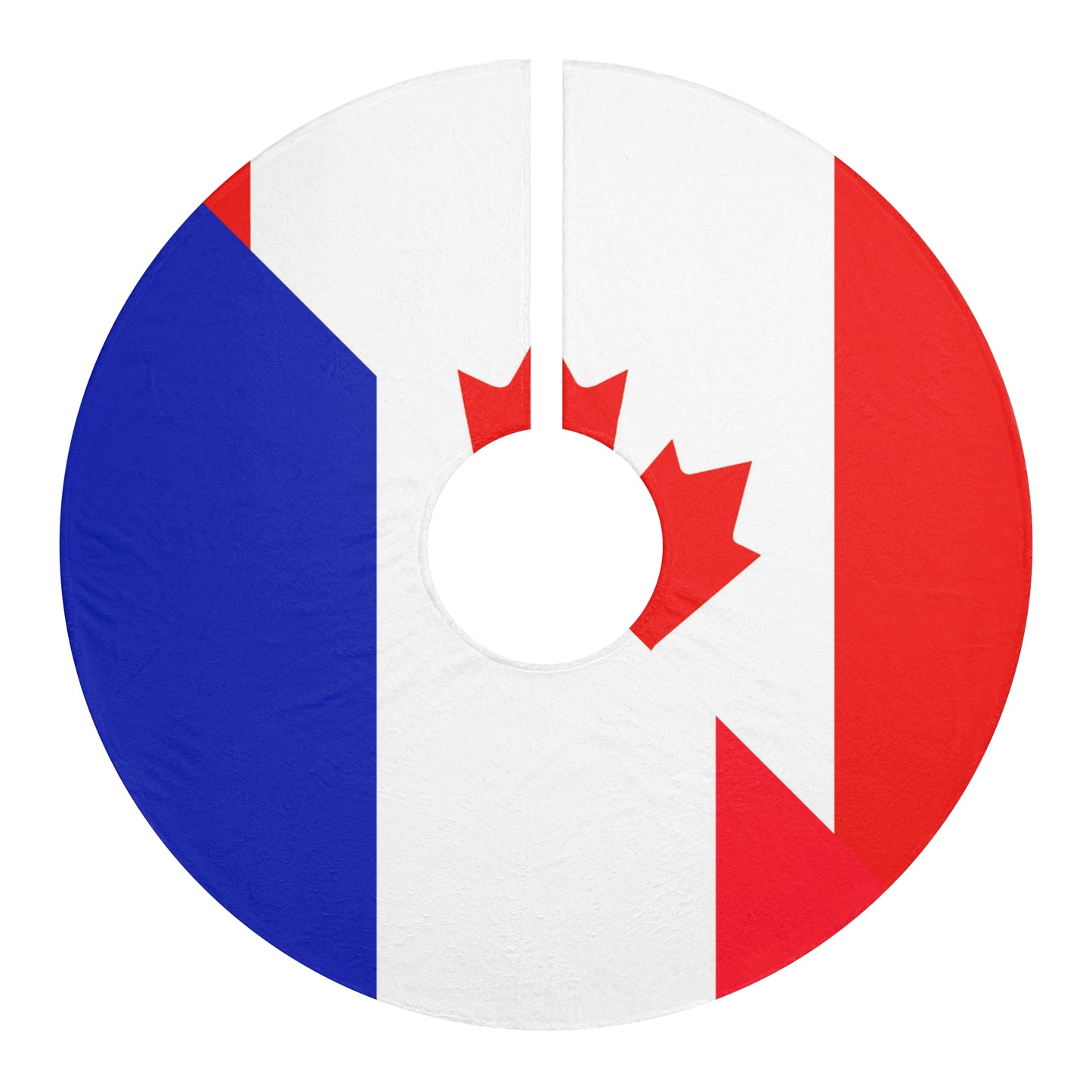 French Canadian Flag France Canada Christmas Tree Skirt