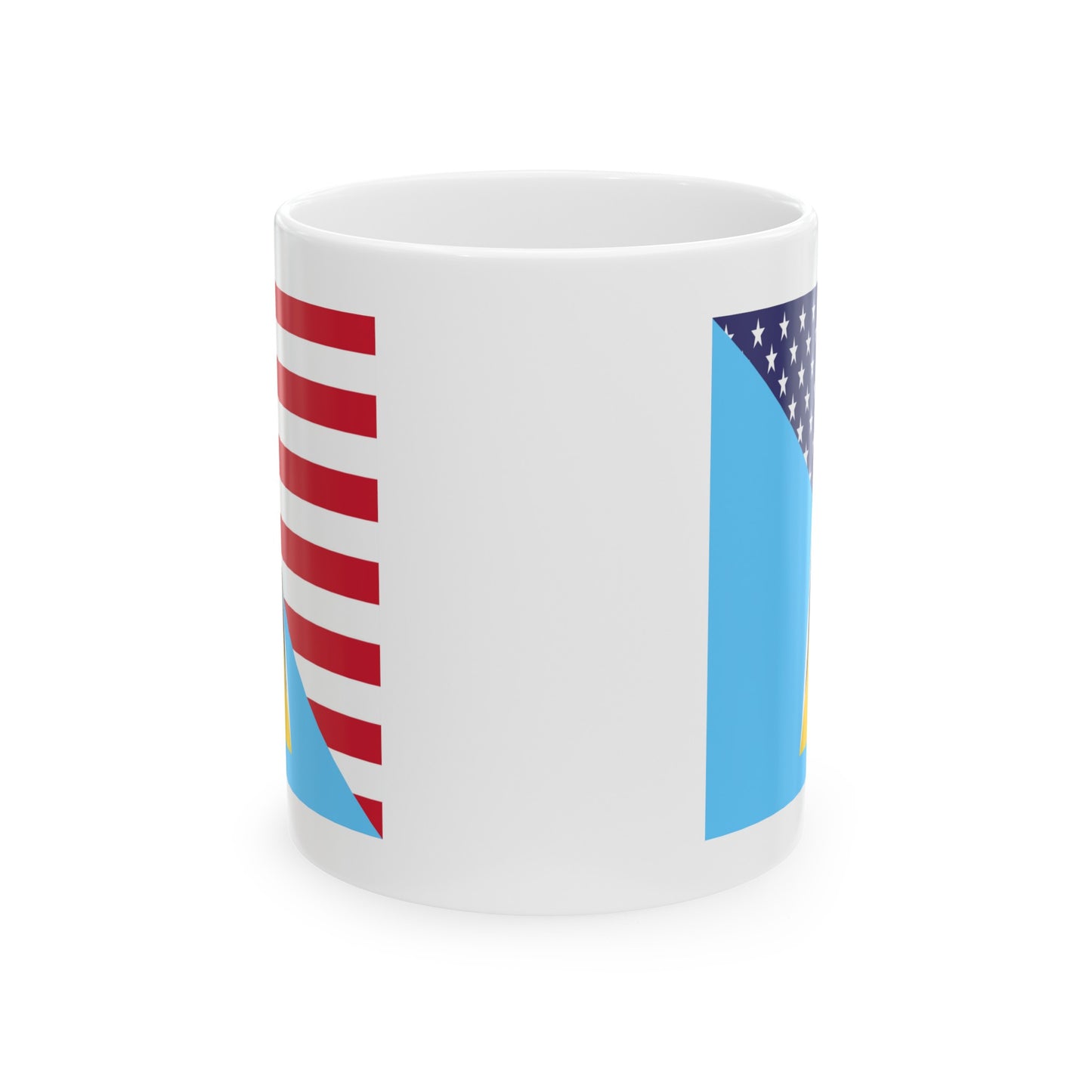 St Lucian American Flag St Lucia USA Ceramic Mug 11oz, 15oz Cup