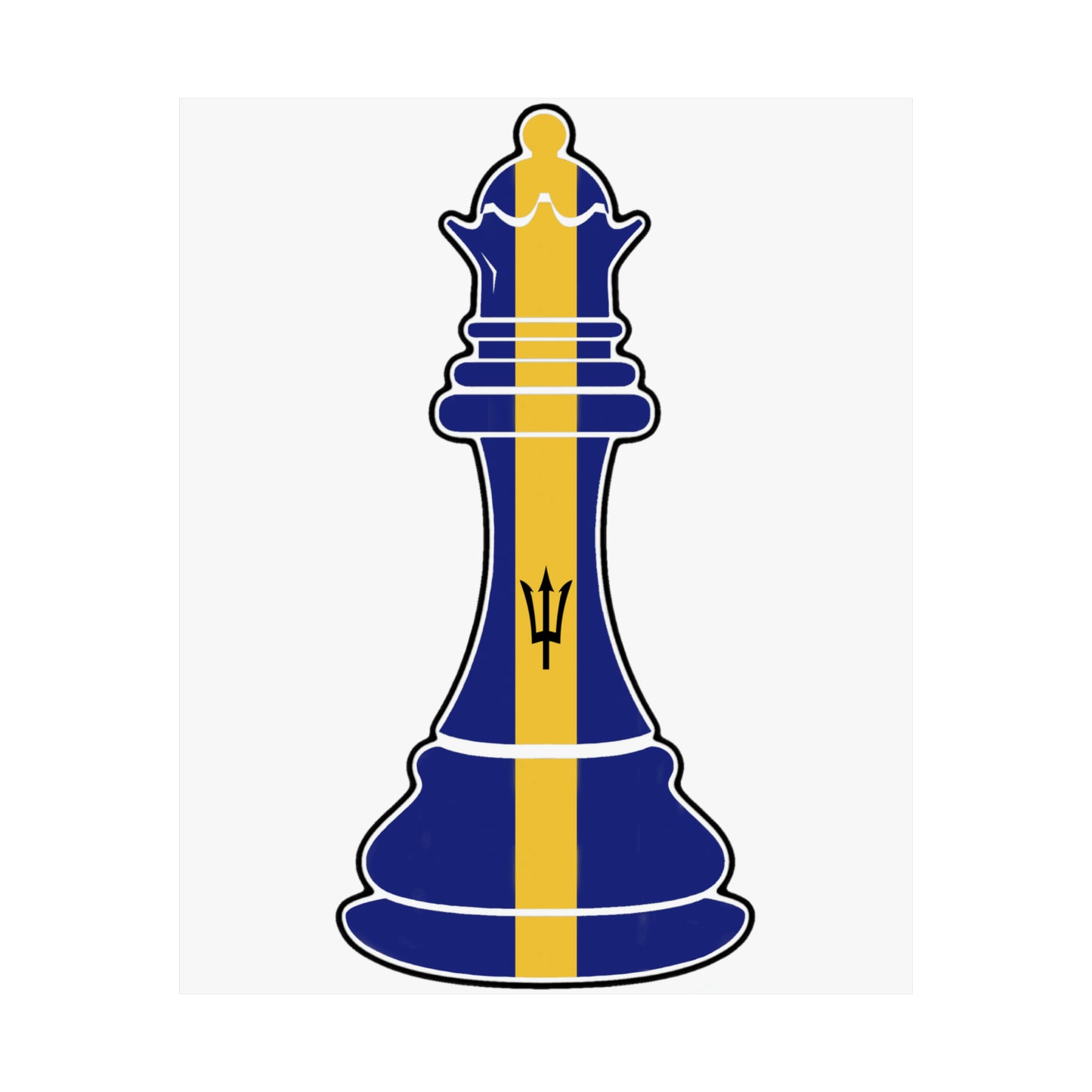 Bajan Queen Flag Chess Piece Barbados Premium Matte Poster