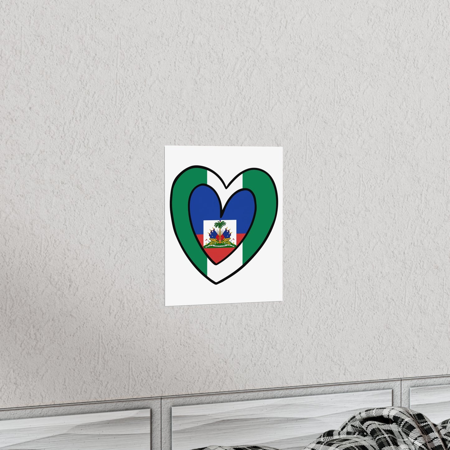 Nigerian Haitian Flag Inner Heart Nigeria Haiti  Premium Matte Poster