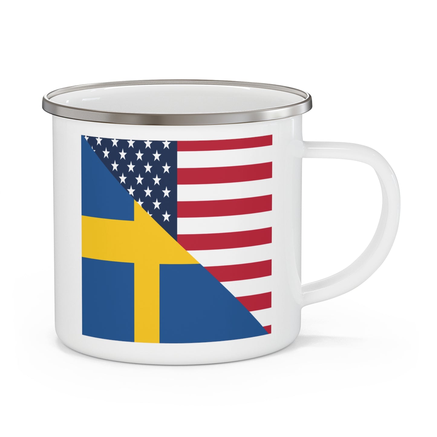 Swedish American Flag Sweden USA 12oz Enamel Mug