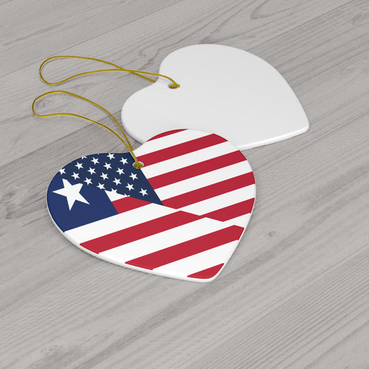 Liberian American flag Liberia USA Ceramic Ornament | Christmas Tree Ornaments