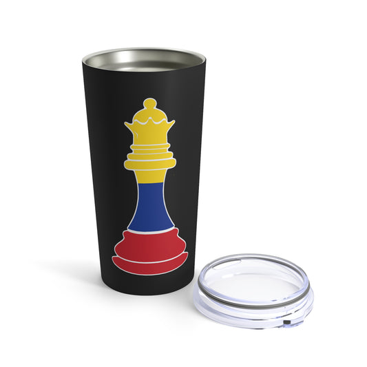 Colombian Queen Flag Chess Piece Colombia Tumbler 20oz Beverage Container