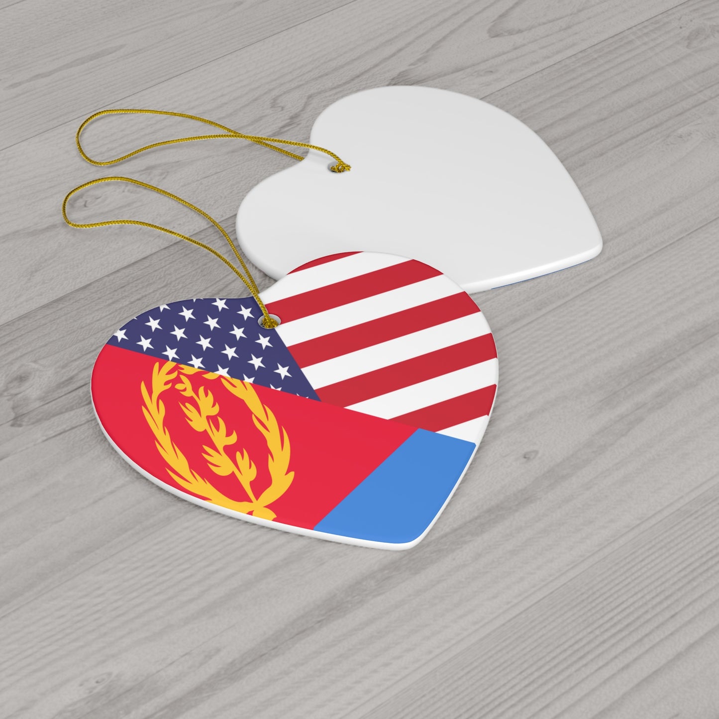 Eritrean American Flag Eritrea USA Ceramic Ornament | Christmas Tree Ornaments