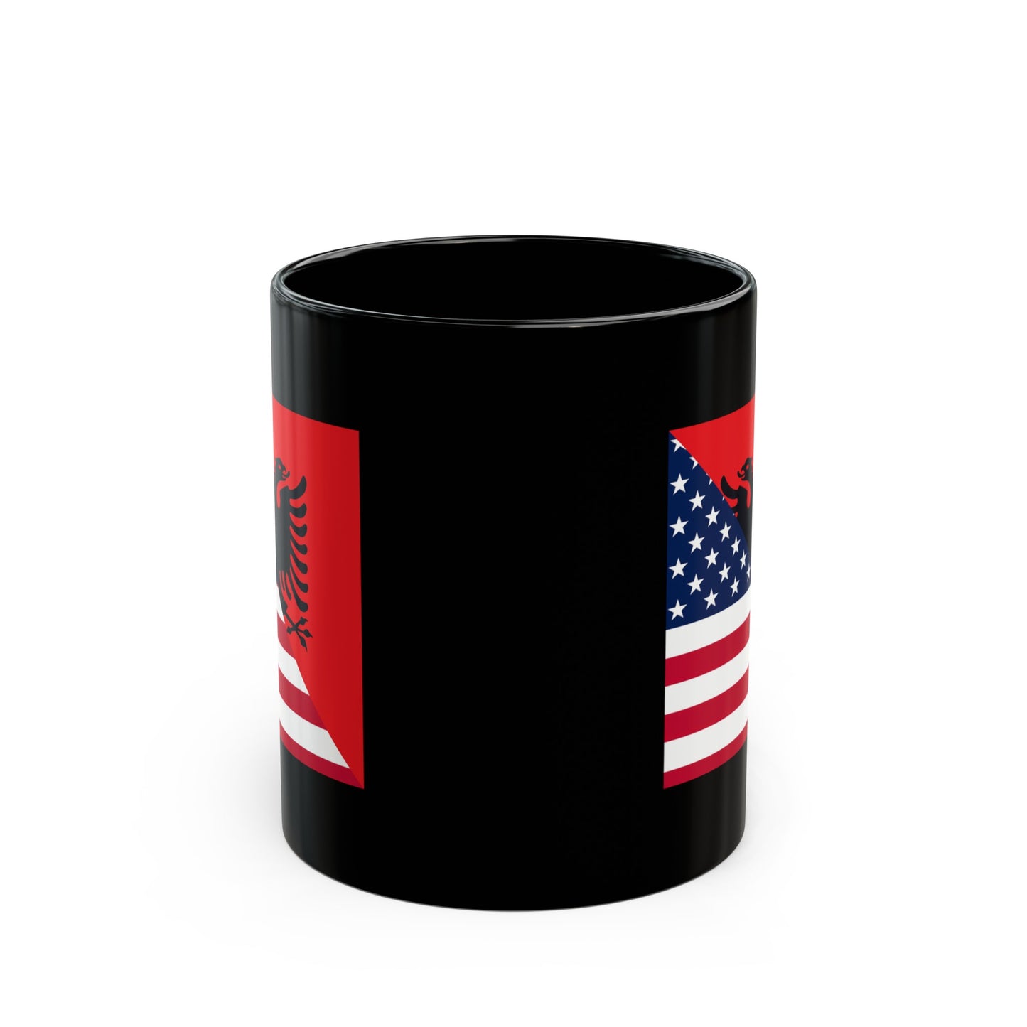 Albanian American Flag Albania USA Black Mug (11oz, 15oz)