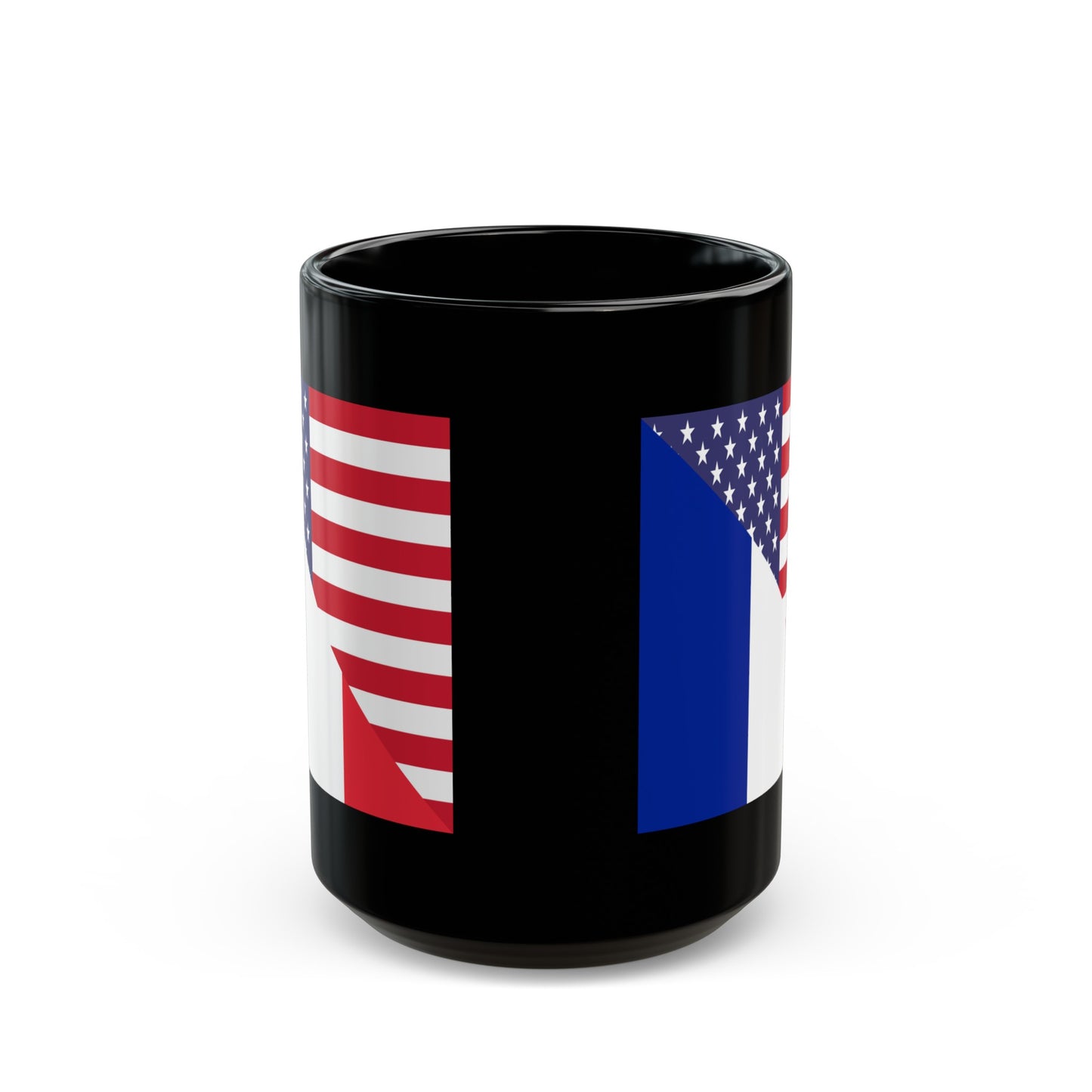 France American Flag French USA Black Mug (11oz, 15oz)