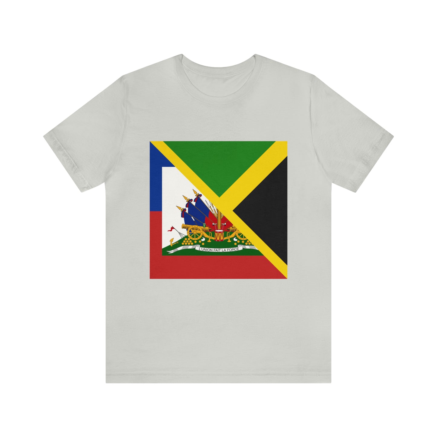 Half Haitian Jamaican Flag Tee | Haiti Jamaica Men Women Shirt