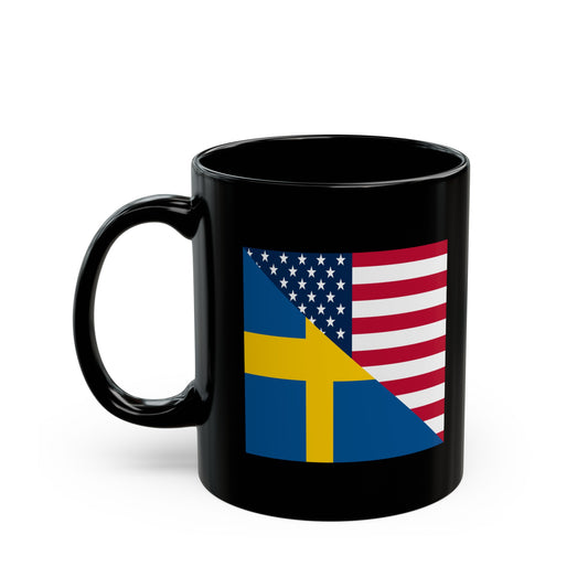 Swedish American Flag Sweden USA Black Mug (11oz, 15oz)