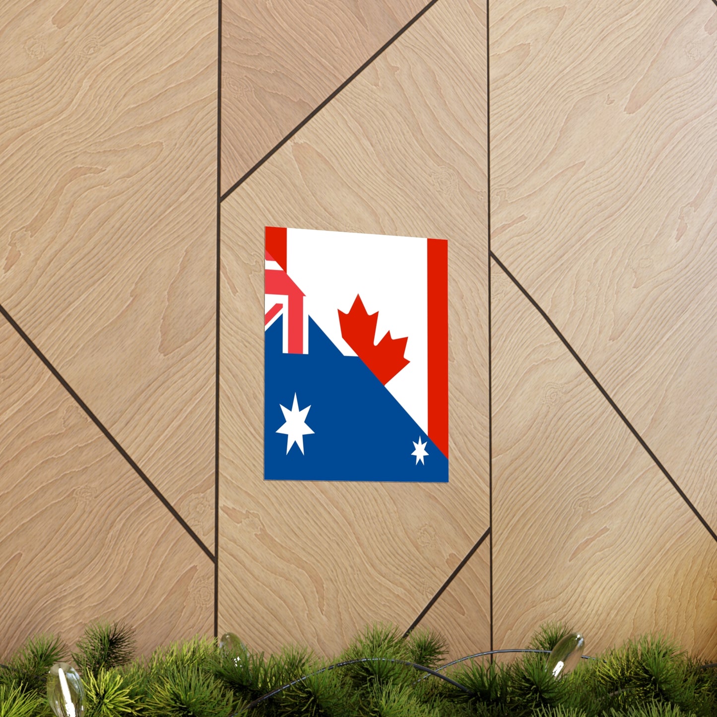 Australian Canadian Flag Half Australia Canada Premium Matte Poster