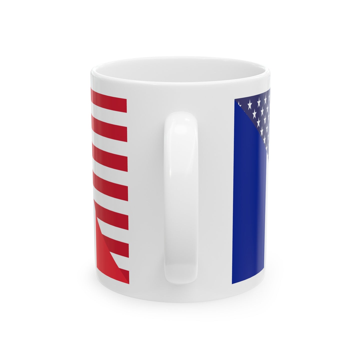 French American Flag France USA Ceramic Mug 11oz, 15oz Cup