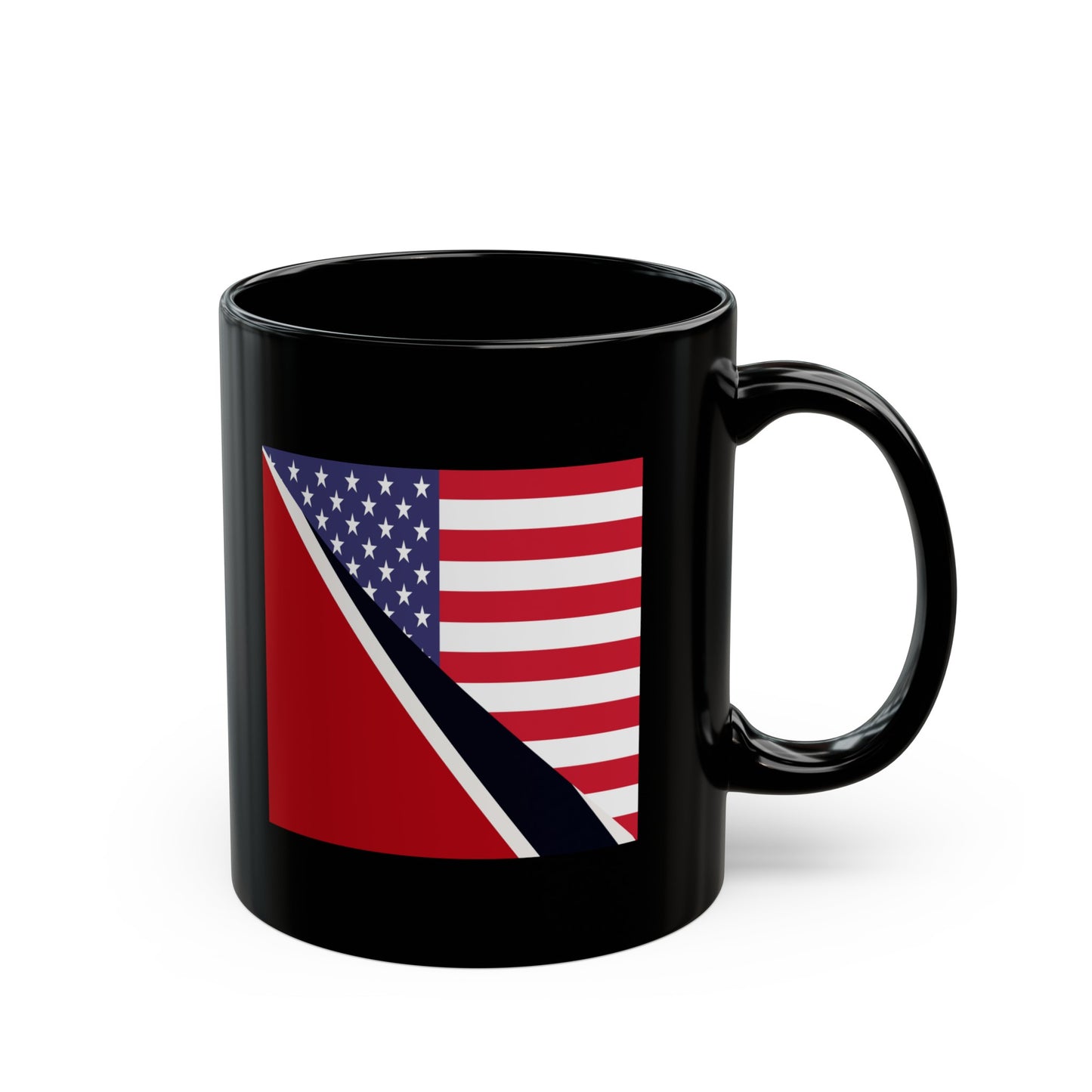 Trinidad American Flag Trini USA Black Mug (11oz, 15oz)