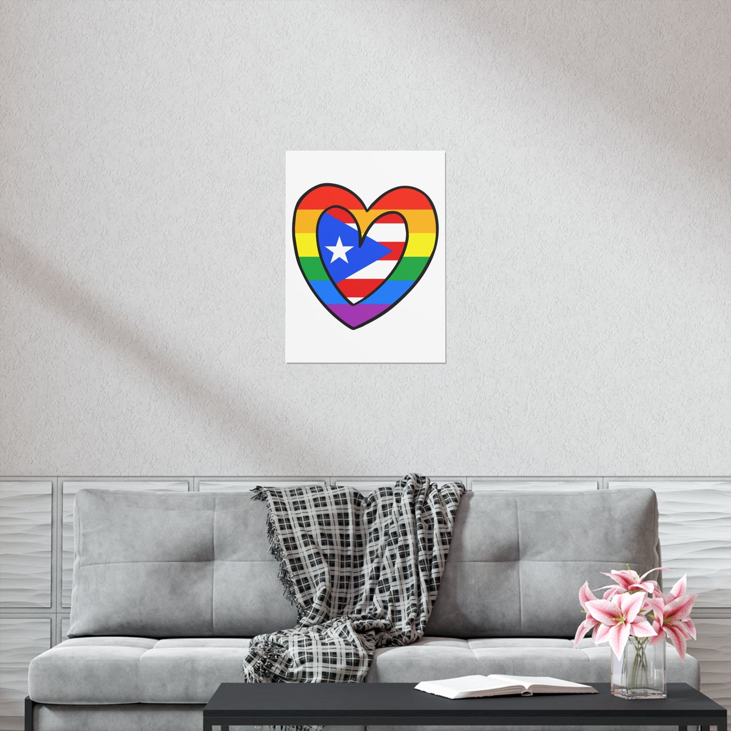 Puerto Rican Rainbow Flag Heart PR Pride Parade Premium Matte Poster