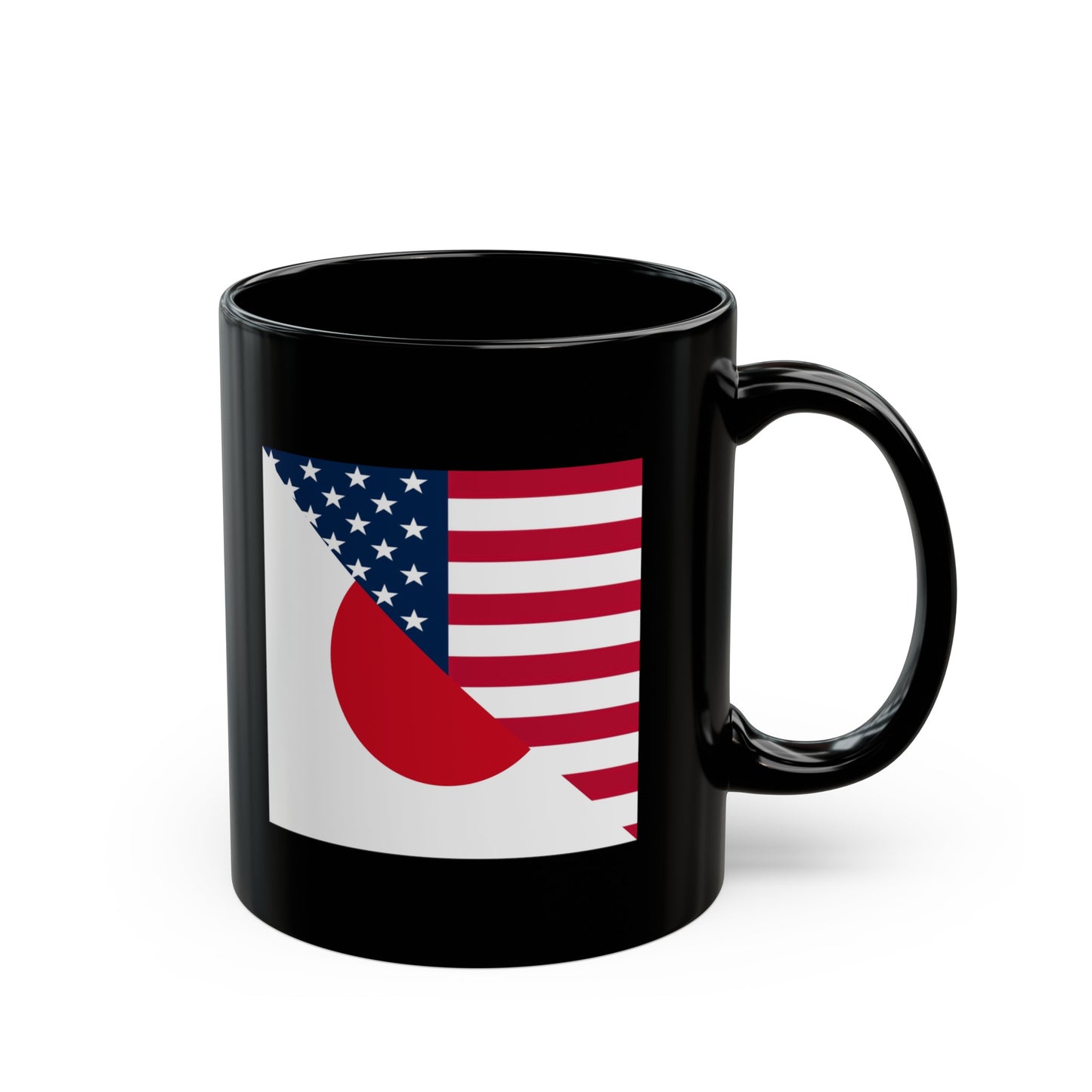 Japan American Flag Japanese USA Black Mug (11oz, 15oz)