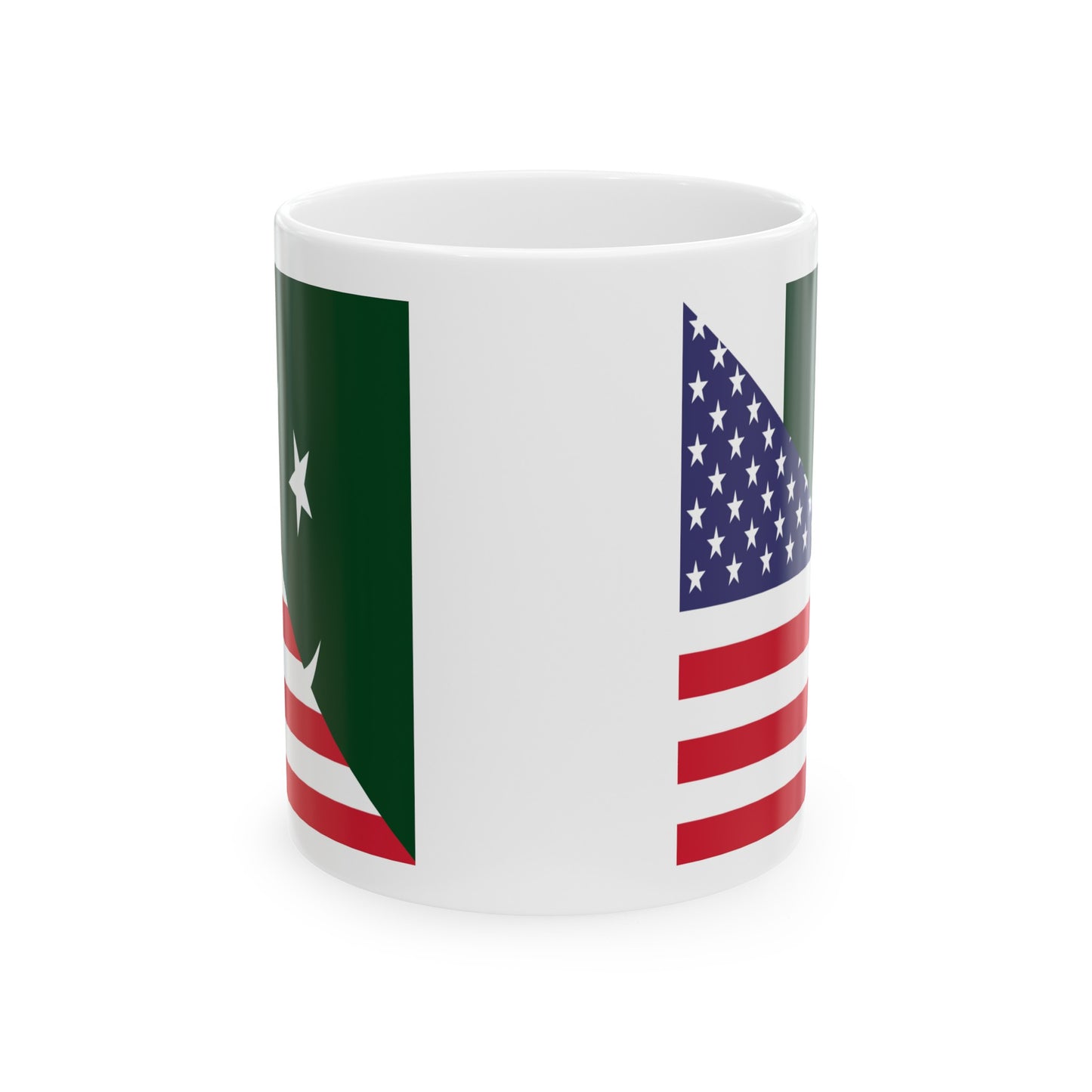 Pakistani American Flag Pakistan USA Ceramic Mug 11oz, 15oz Cup