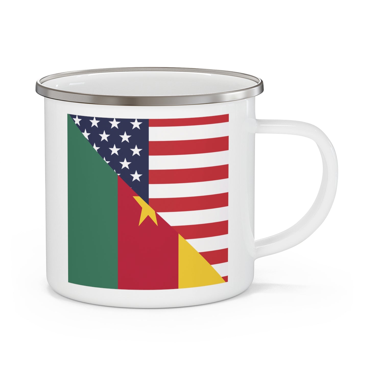 Cameroon American Flag Cameroonian USA 12oz Enamel Mug