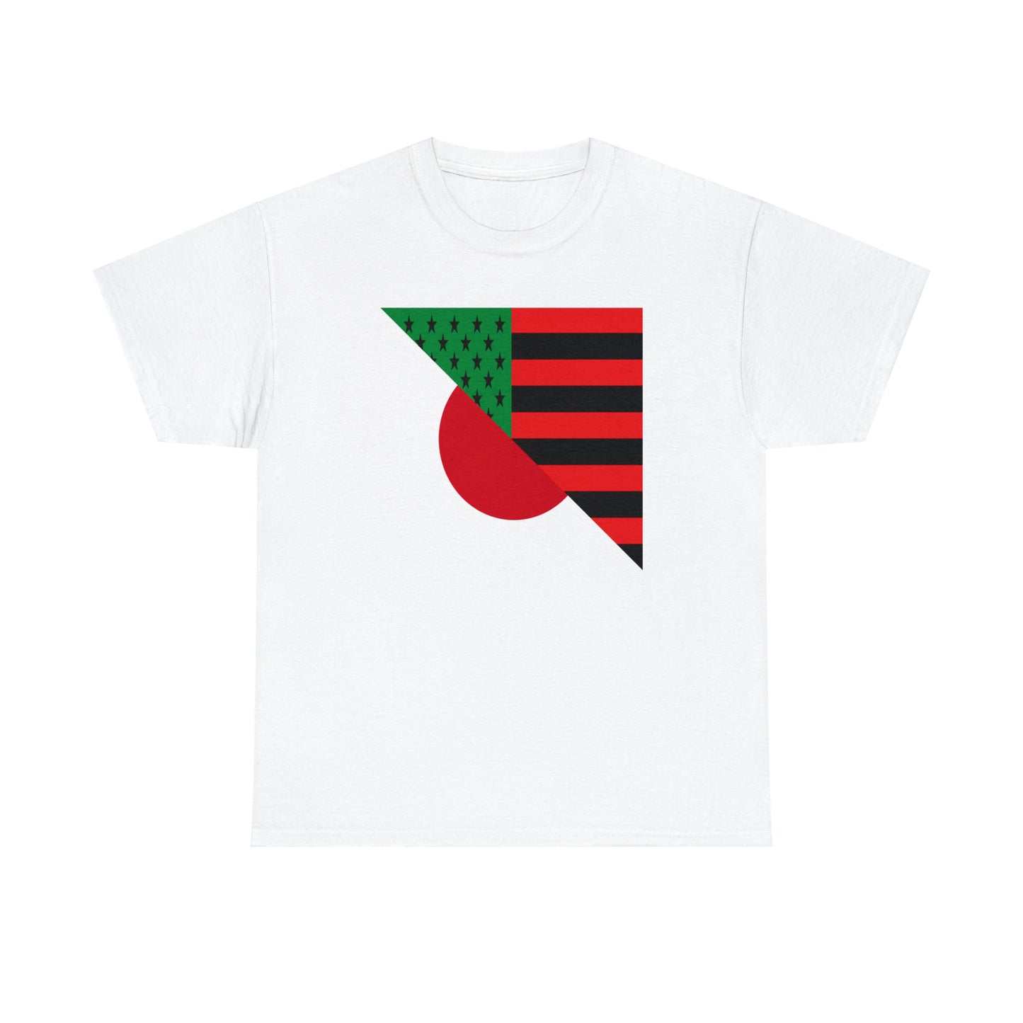 Black Japanese Flag Half African American Japan T-Shirt | Unisex Tee Shirt