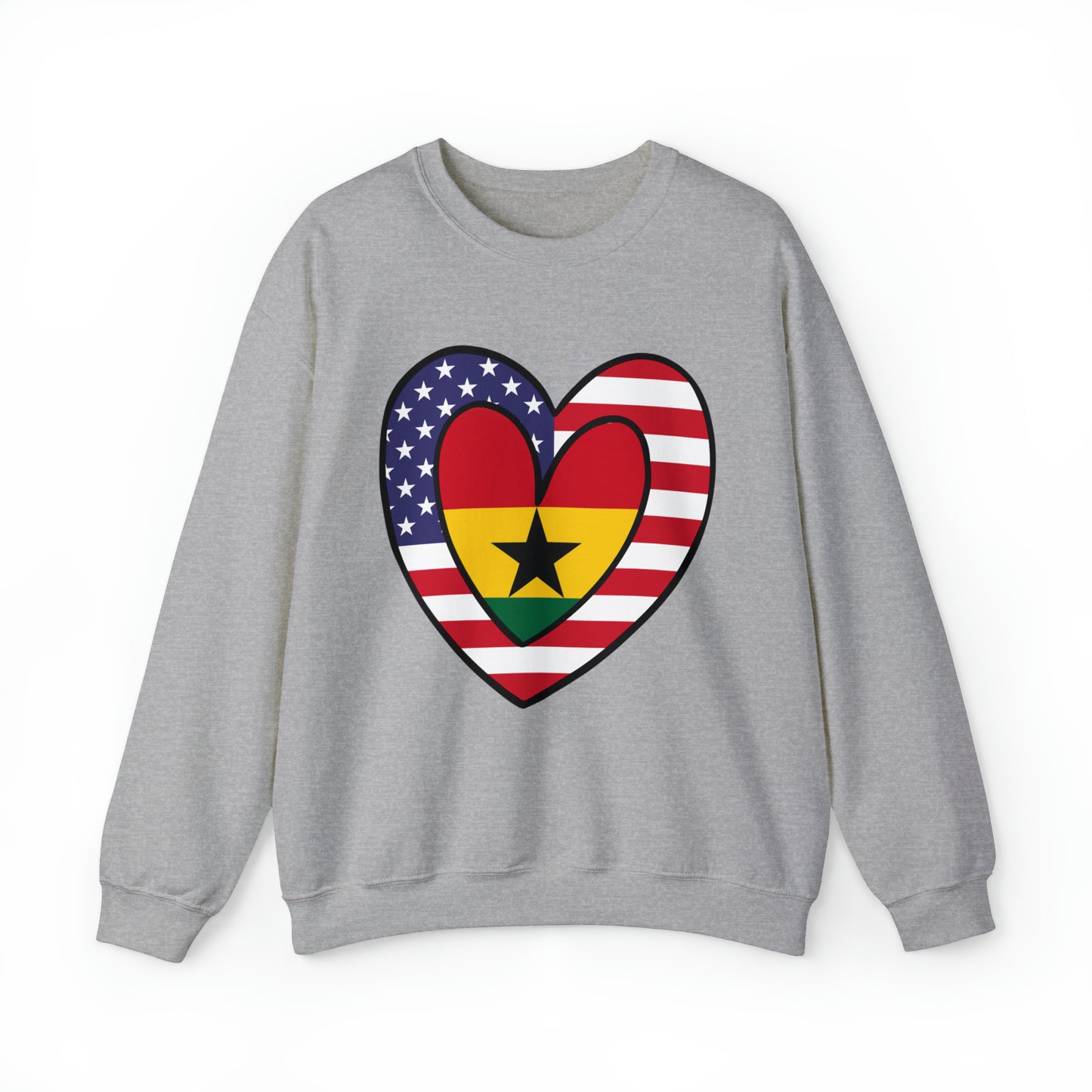 American Ghanaian Flag Inner Heart USA Ghana  Unisex Sweatshirt