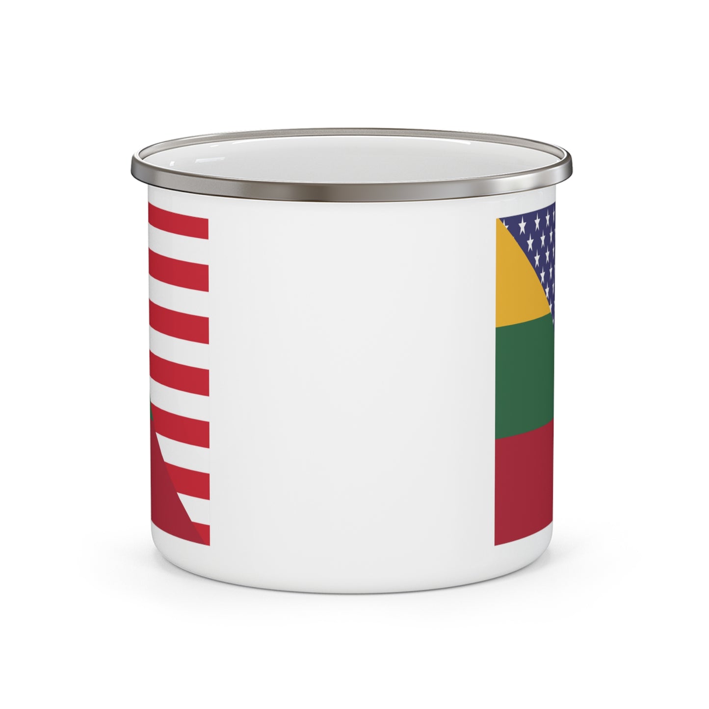 Lithuanian American Flag Lithuania USA 12oz Enamel Mug