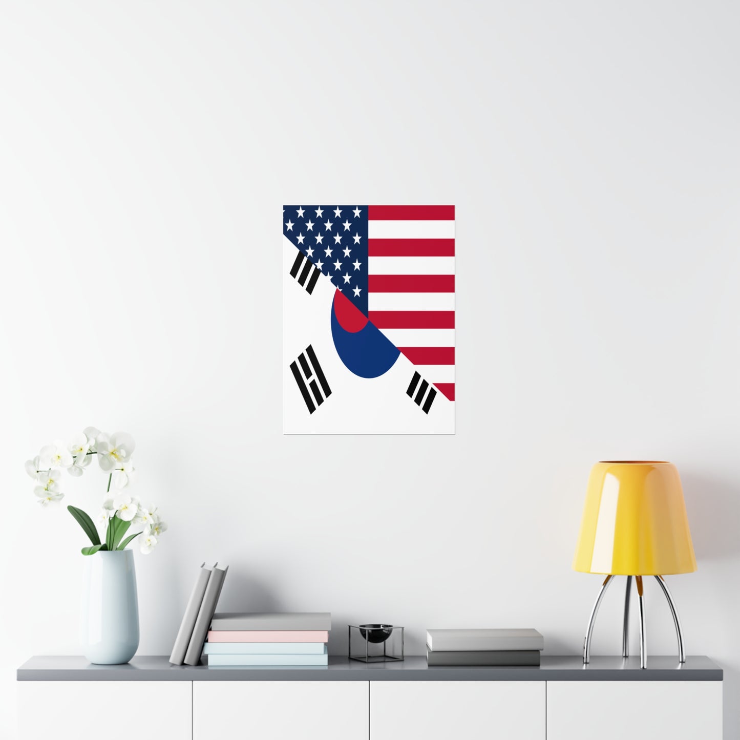 South Korean American Flag Half South Korea USA Premium Matte Poster