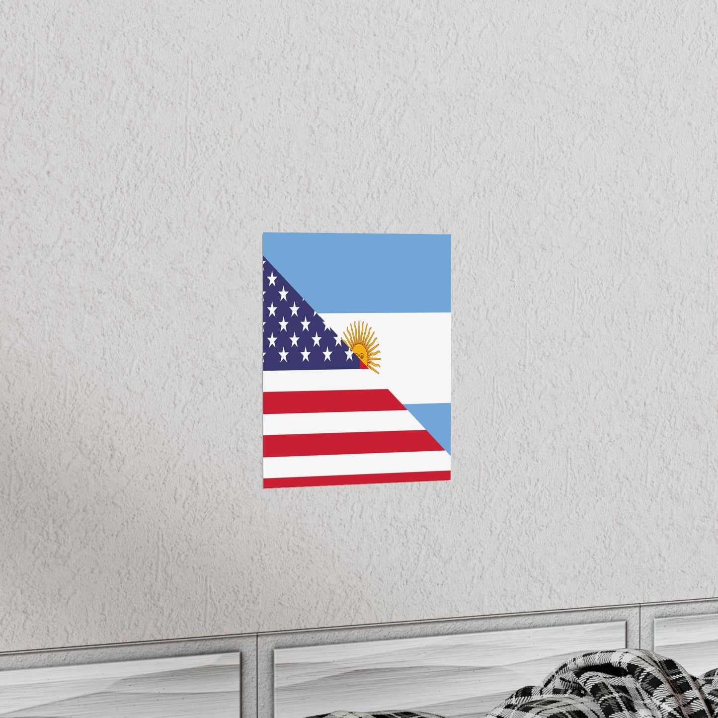 Argentina American Flag Argentinian USA Half Premium Matte Poster