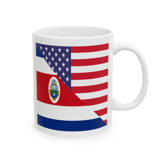 Costa Rican American Flag USA Ceramic Mug 11oz, 15oz Cup