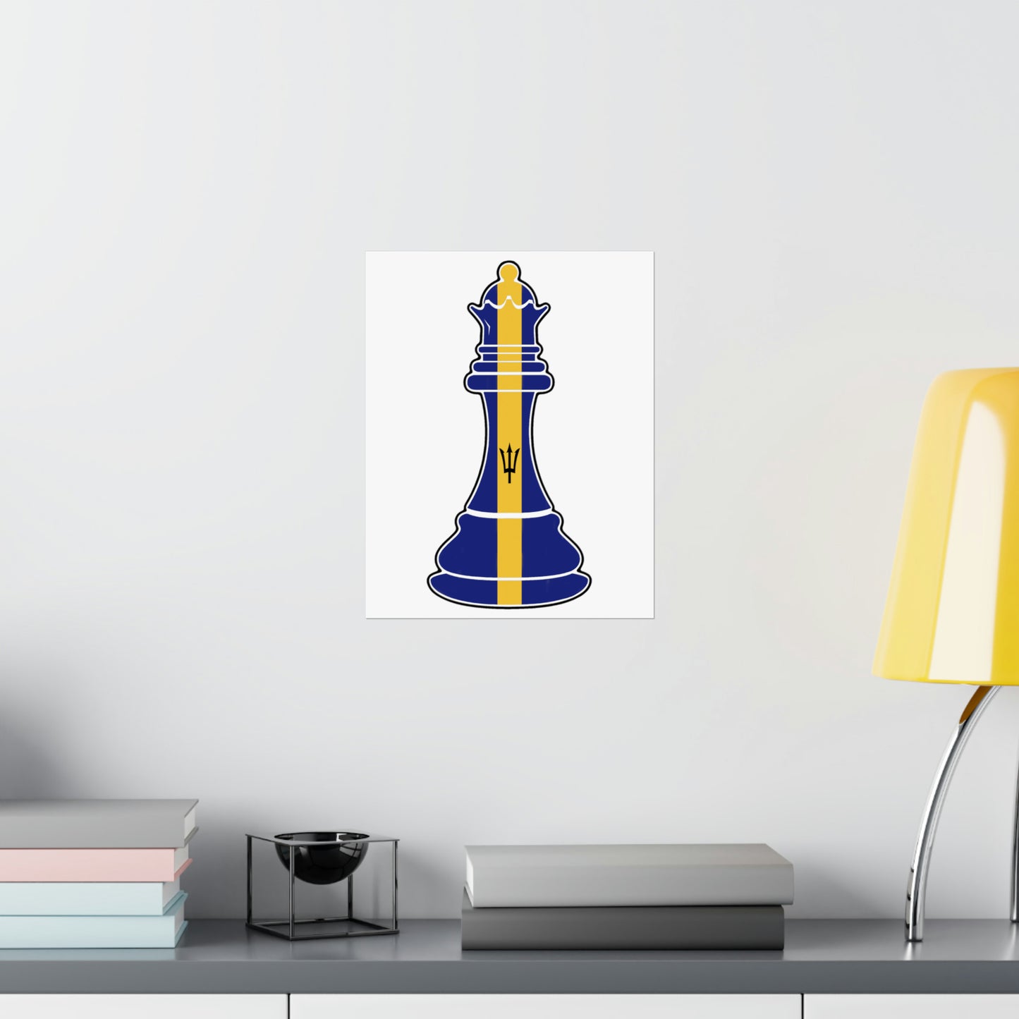 Bajan Queen Flag Chess Piece Barbados Premium Matte Poster