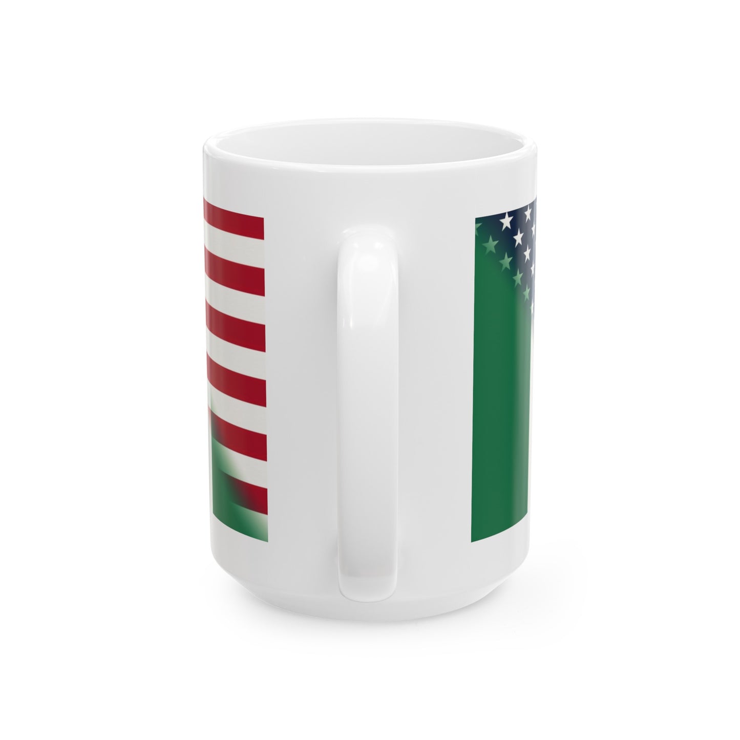 Nigerian American Flag Half Naija USA African Ceramic Mug 11oz, 15oz Cup