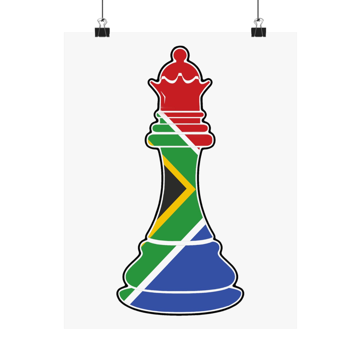 South African Queen Flag Chess Piece SA Premium Matte Poster