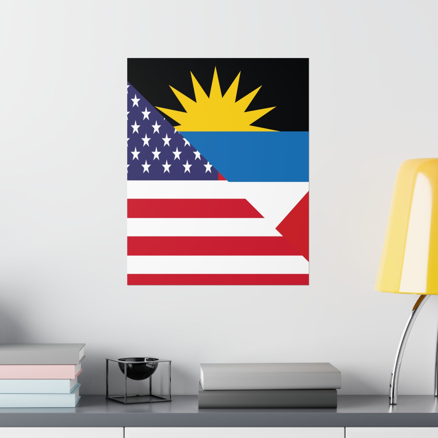 Antigua and Barbuda American Flag Antiguan USA Premium Matte Poster