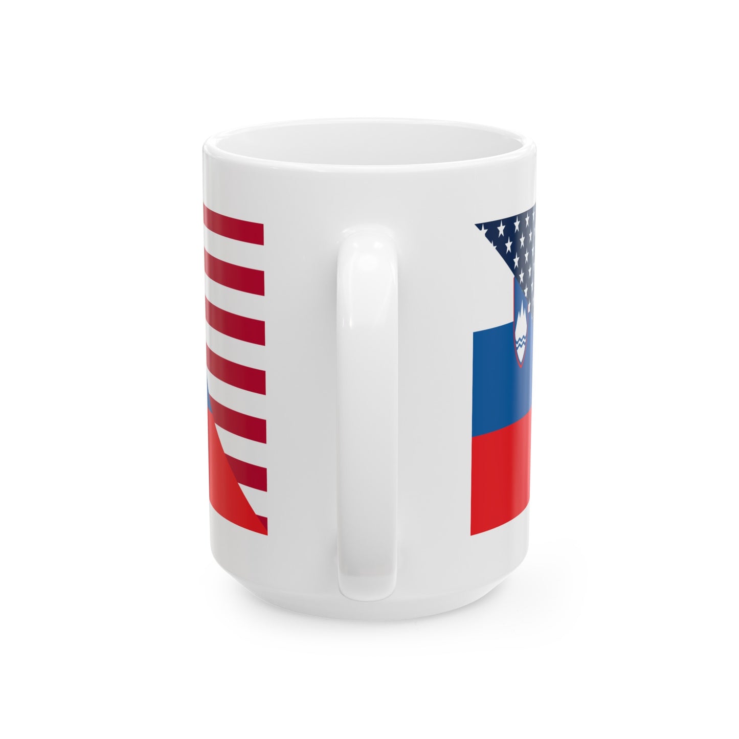 Slovenia American Flag Half Slovenian USA Ceramic Mug 11oz, 15oz Cup