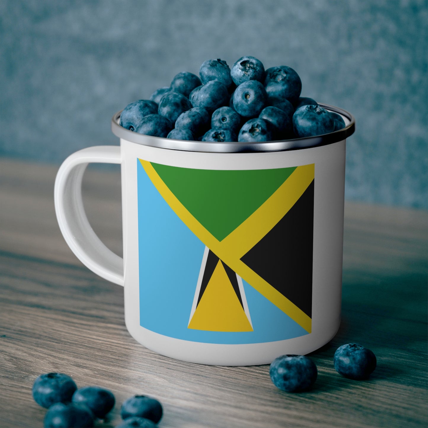 Jamaica St Lucia Flag Jamaican 12oz Enamel Mug