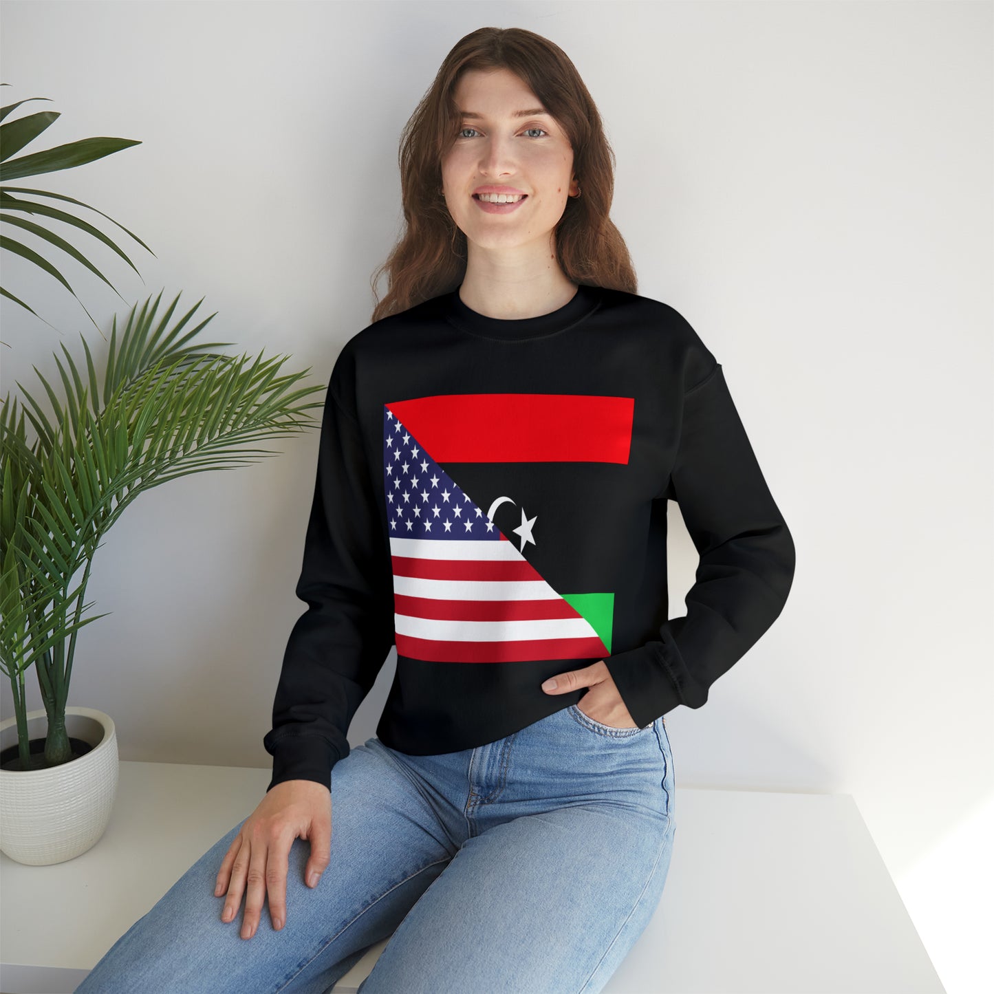 Libya American Flag Libyan USA Unisex Sweatshirt