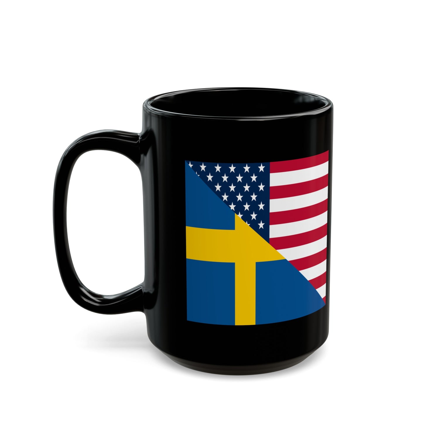 Swedish American Flag Sweden USA Black Mug (11oz, 15oz)