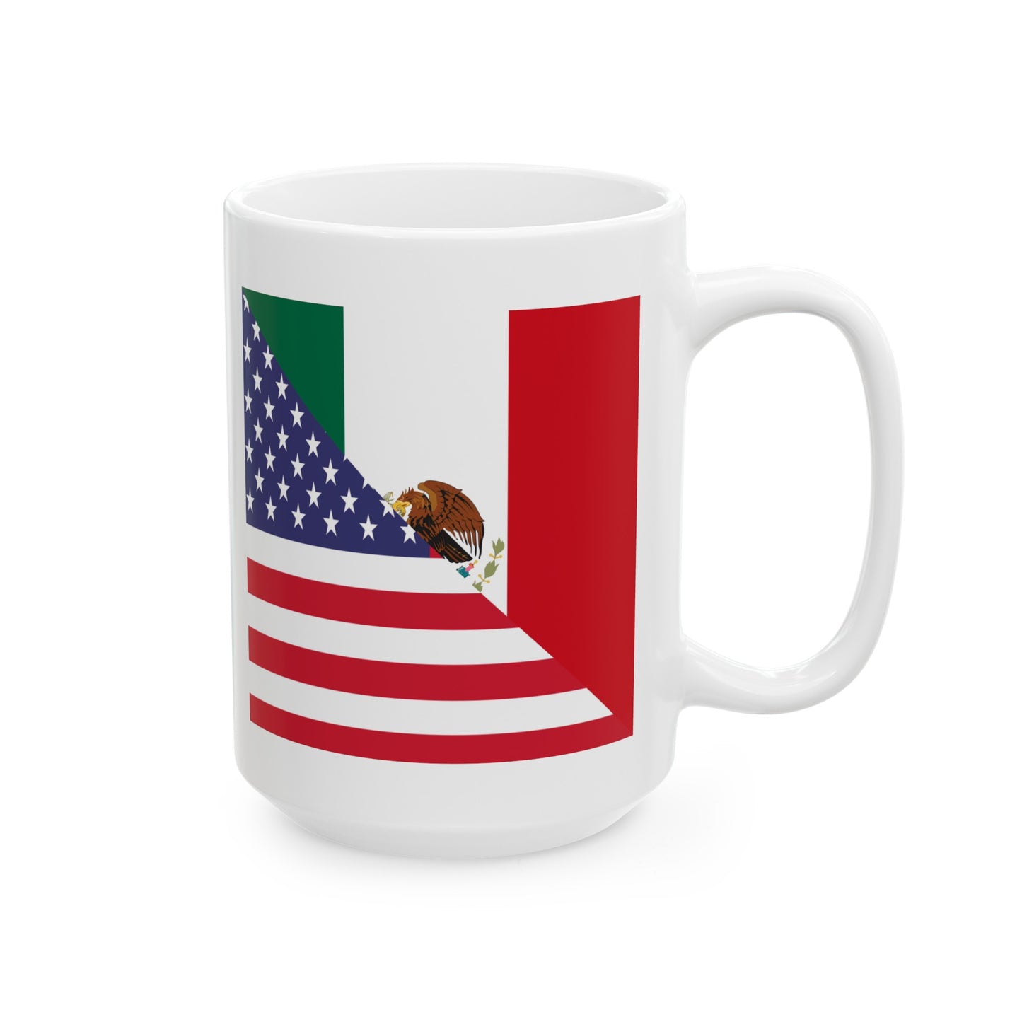 Mexico America Flag | Half US Mexican Ceramic Mug 11oz, 15oz Cup