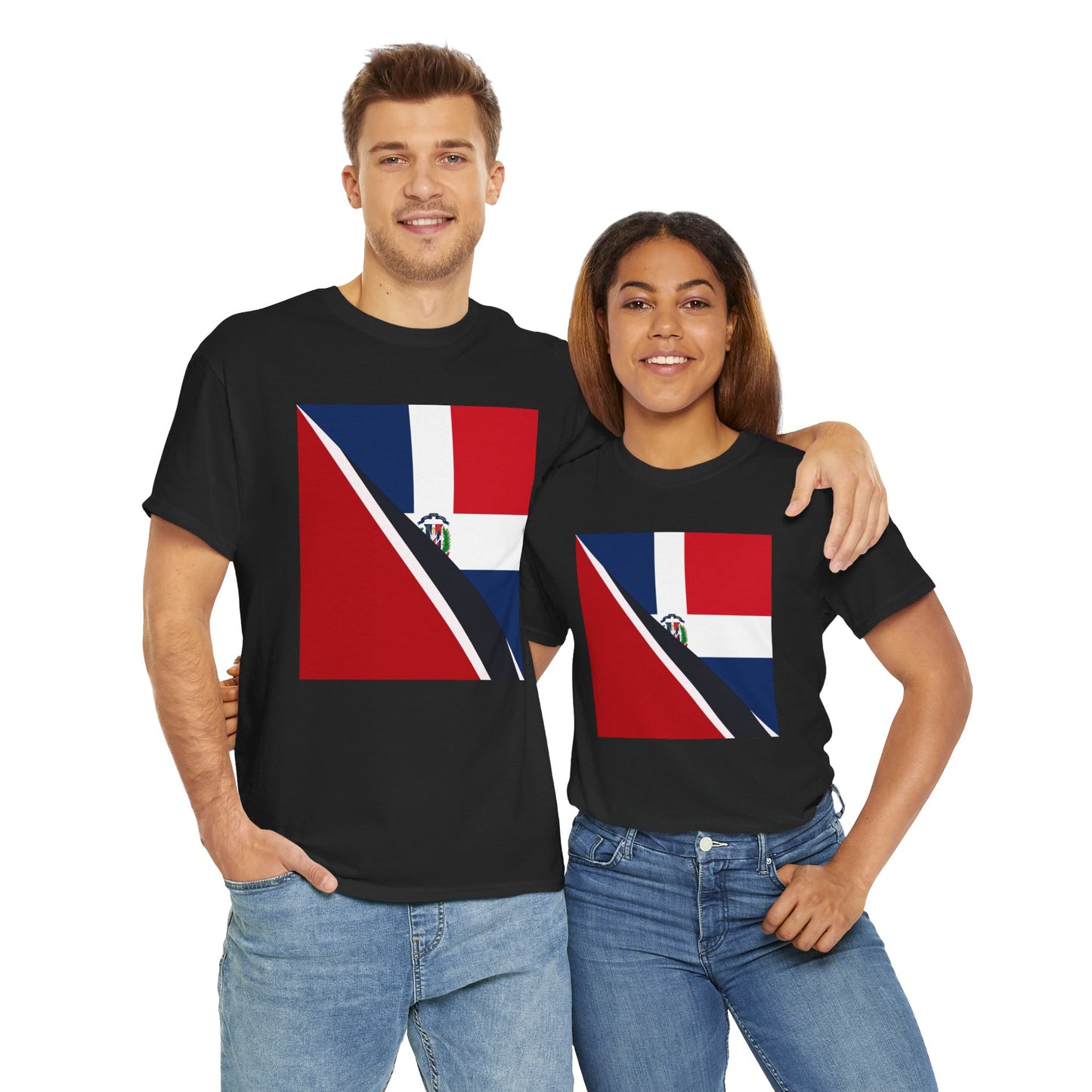 Dominican Trini Flag T-Shirt Unisex Republic Trinidad and Tobago Tee Shirt