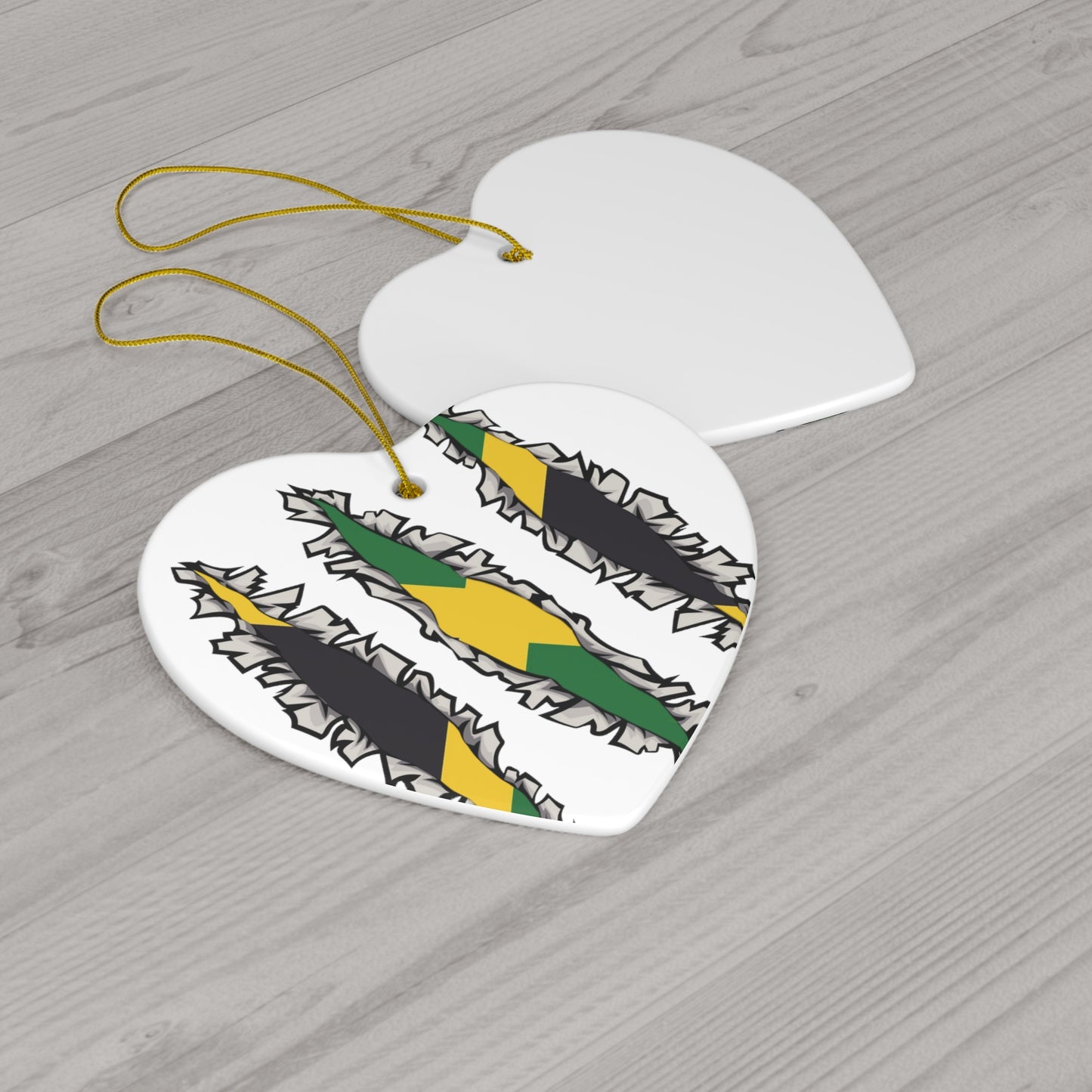 Slashed Jamaican Flag | Jamaica Woman Ceramic Ornament | Christmas Tree Ornaments