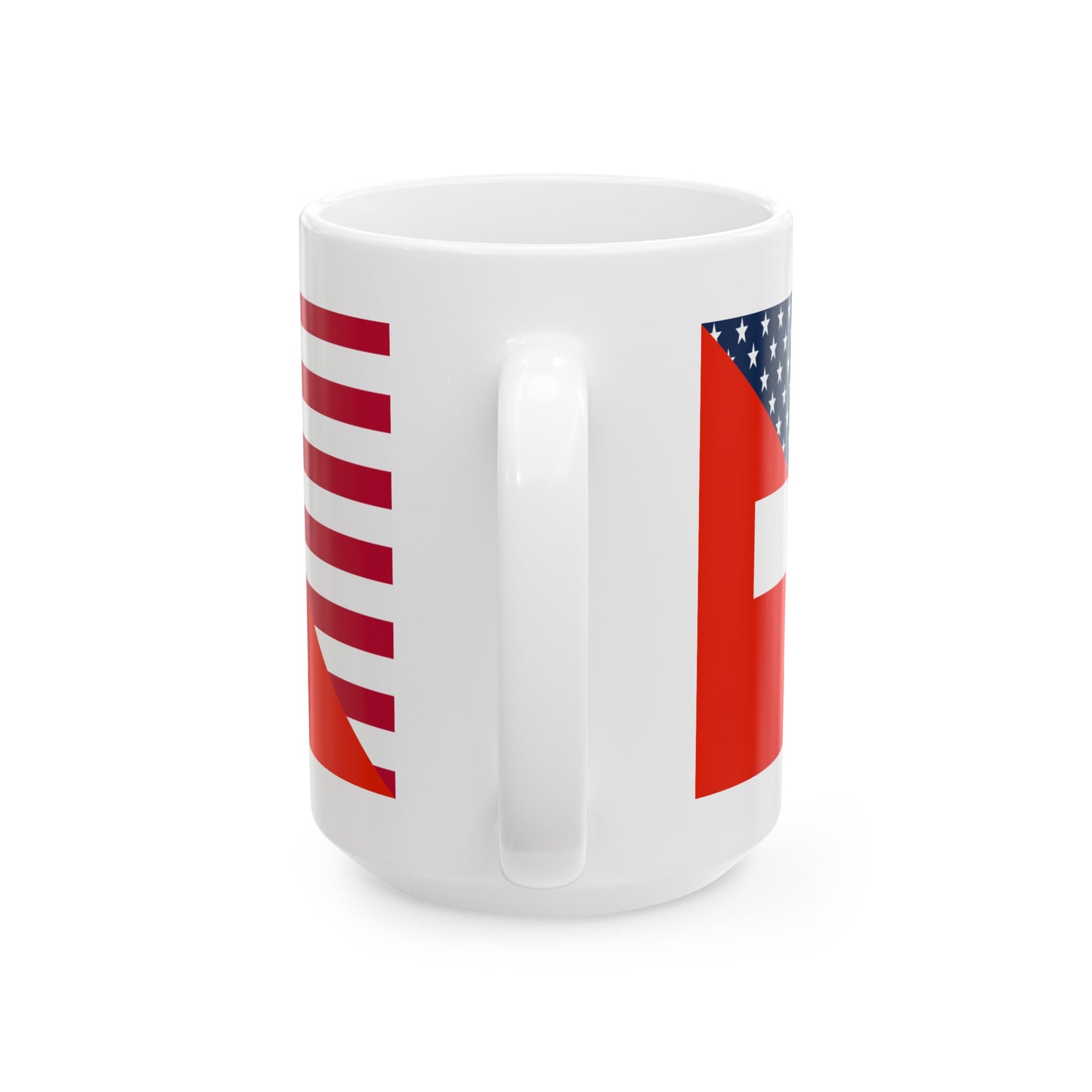 Swiss American Flag Switzerland USA Ceramic Mug 11oz, 15oz Cup