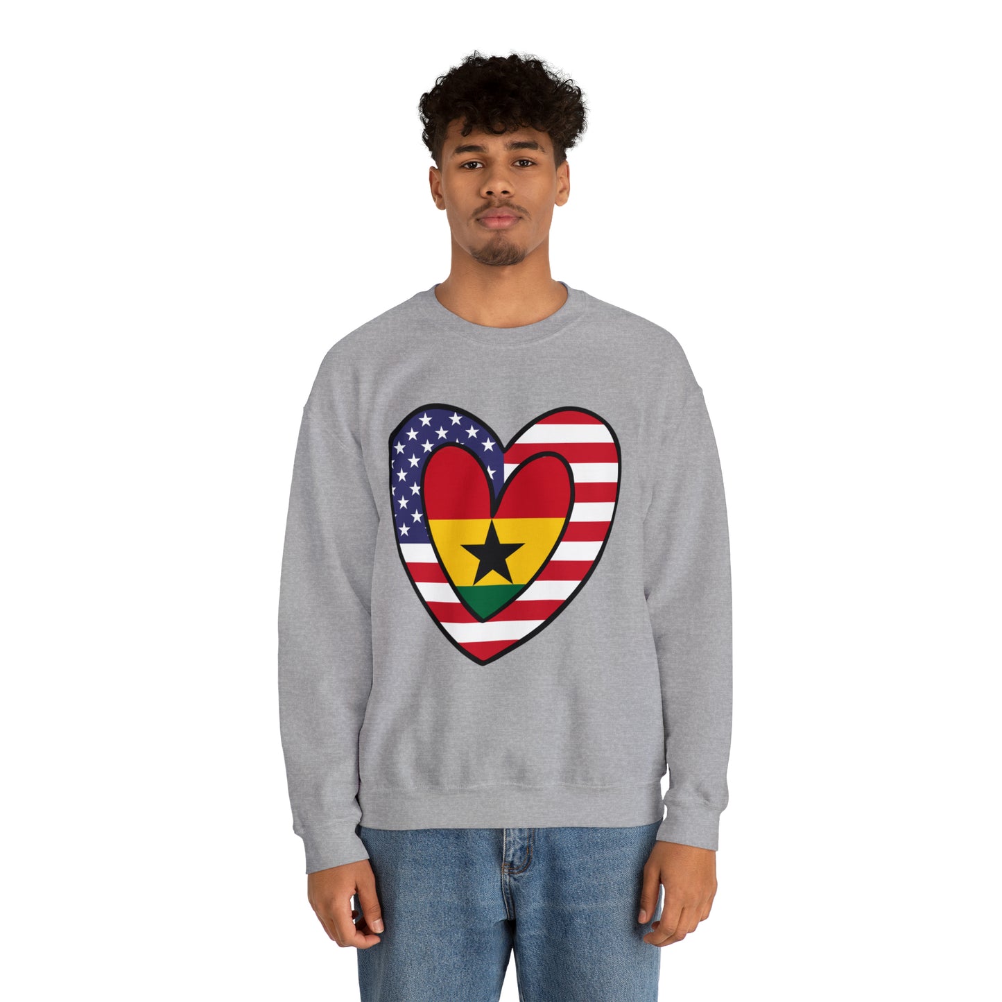 American Ghanaian Flag Inner Heart USA Ghana  Unisex Sweatshirt