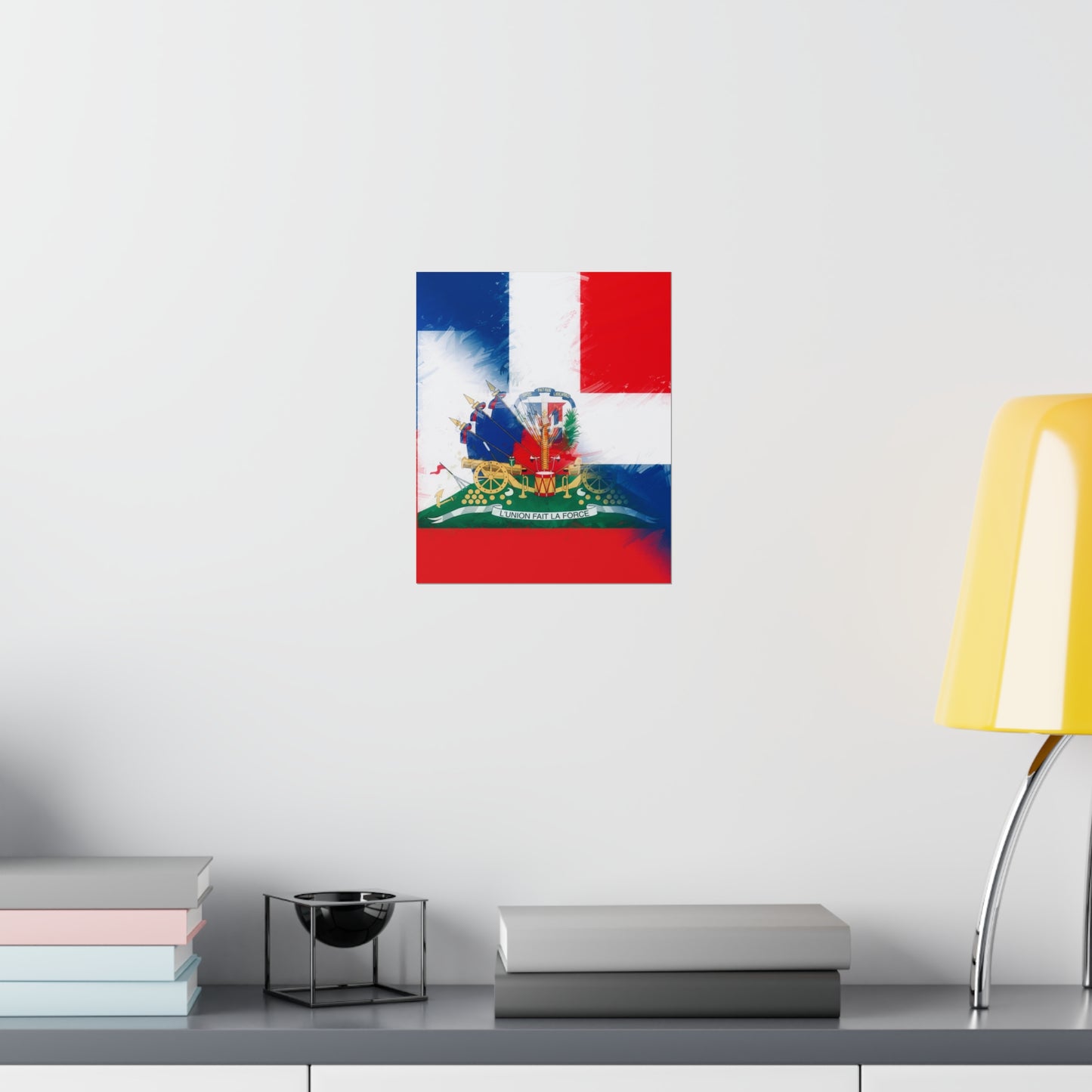 Haiti Dominican Republic Flag | Hispaniola DR Half Haitian Dominican Flag Premium Matte Poster