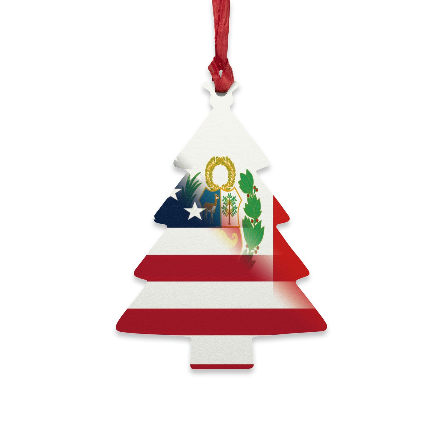 Peru America Flag | Peruvian American Flag Wooden Ornament