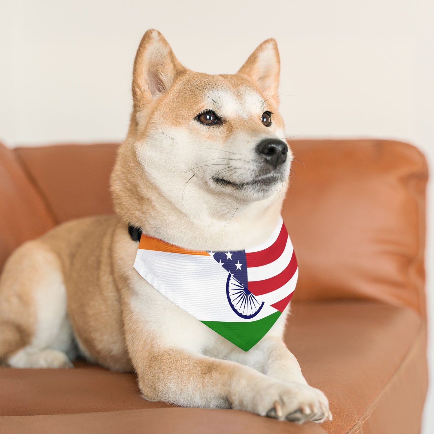 Indian American Flag Pet Bandana Collar | India Dog Cat Animal