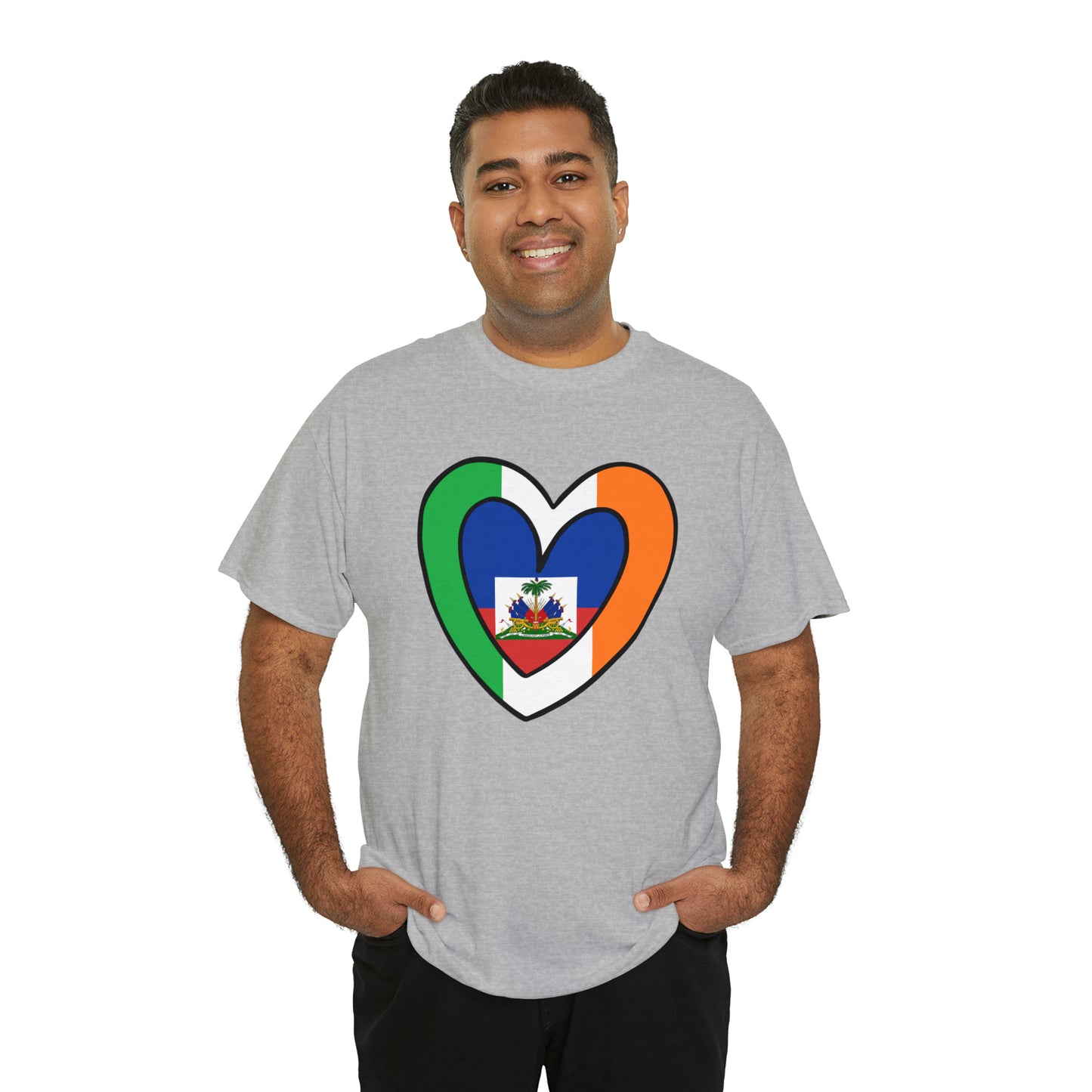 Haitian Irish Flag Heart Half Haiti Ireland T-Shirt | Unisex Tee Shirt