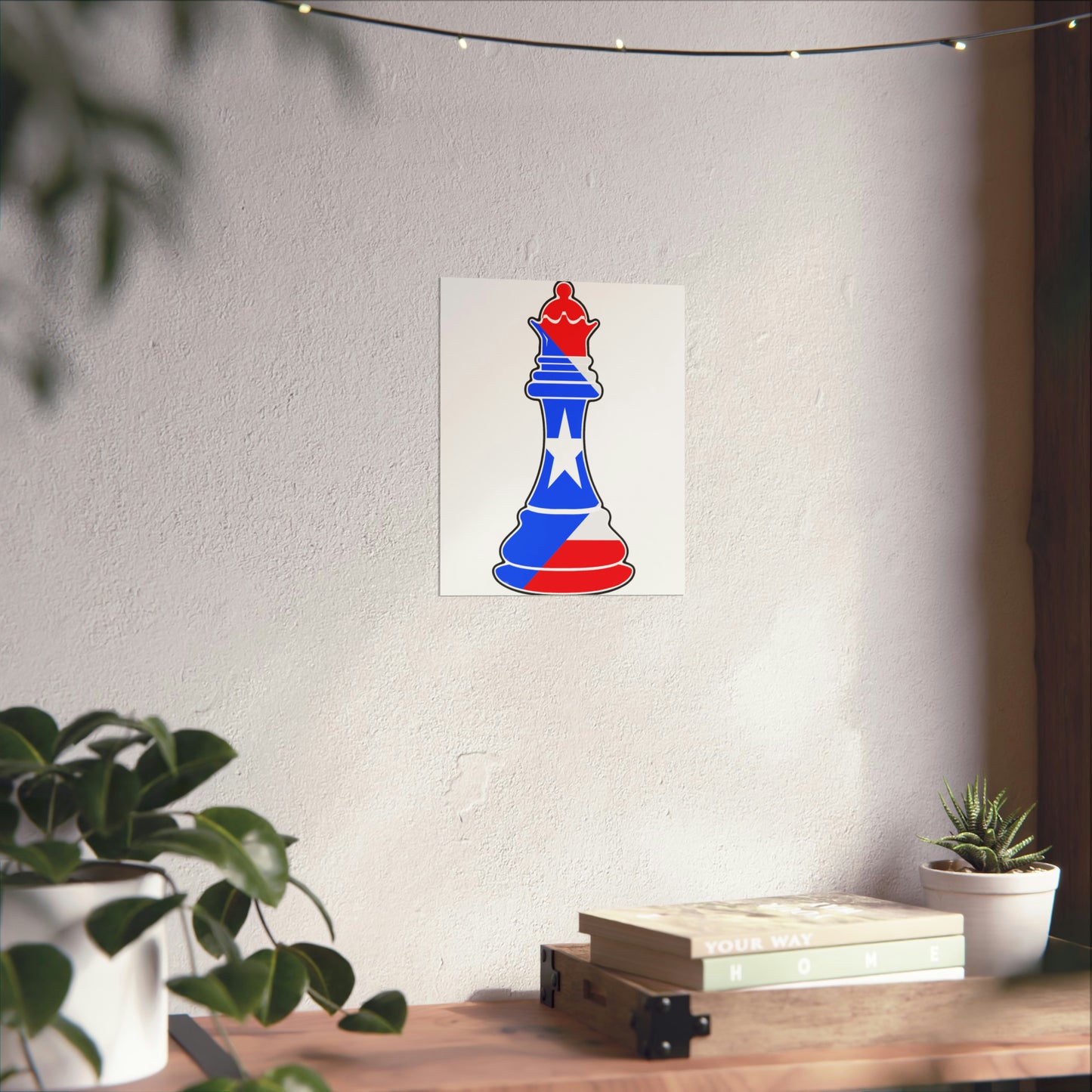 Puerto Rican Queen Flag Chess Piece Boricua Premium Matte Poster