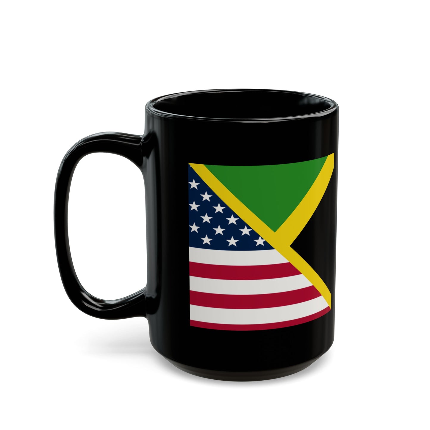 Jamaican American Flag Jamaica USA Black Mug (11oz, 15oz)